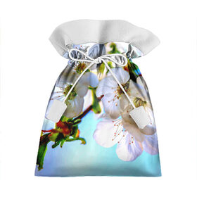 Подарочный 3D мешок с принтом Ветка вишни в Курске, 100% полиэстер | Размер: 29*39 см | Тематика изображения на принте: весна | вишня | цветок