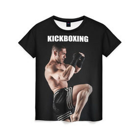 Женская футболка 3D с принтом Kickboxing в Курске, 100% полиэфир ( синтетическое хлопкоподобное полотно) | прямой крой, круглый вырез горловины, длина до линии бедер | 