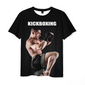 Мужская футболка 3D с принтом Kickboxing в Курске, 100% полиэфир | прямой крой, круглый вырез горловины, длина до линии бедер | Тематика изображения на принте: 