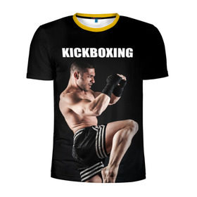 Мужская футболка 3D спортивная с принтом Kickboxing в Курске, 100% полиэстер с улучшенными характеристиками | приталенный силуэт, круглая горловина, широкие плечи, сужается к линии бедра | Тематика изображения на принте: 