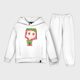 Детский костюм хлопок Oversize с принтом [Арбузинка] Аниме Чибик в Курске,  |  | girl | аниме | анимешка | арбуз | девочка | зеленый | каваи | красный | милашка | милота | няшка | чиби | чибик