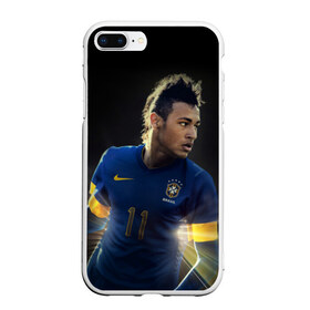 Чехол для iPhone 7Plus/8 Plus матовый с принтом Neymar в Курске, Силикон | Область печати: задняя сторона чехла, без боковых панелей | Тематика изображения на принте: барселона | бразилия | неймар | футбол | футболист