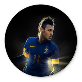 Коврик круглый с принтом Neymar в Курске, резина и полиэстер | круглая форма, изображение наносится на всю лицевую часть | барселона | бразилия | неймар | футбол | футболист