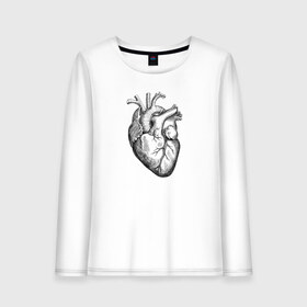 Женский лонгслив хлопок с принтом Heart в Курске, 100% хлопок |  | Тематика изображения на принте: вектор | карандаш | кардиология | кровь | мышца | орган | пульс | рисунок | сердце | черный