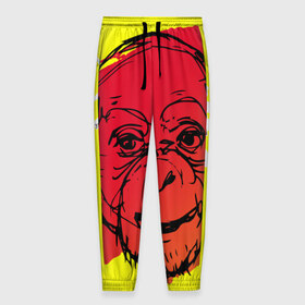 Мужские брюки 3D с принтом Fire Monkey в Курске, 100% полиэстер | манжеты по низу, эластичный пояс регулируется шнурком, по бокам два кармана без застежек, внутренняя часть кармана из мелкой сетки | мартышка | обезьяна | огненная