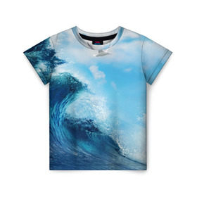 Детская футболка 3D с принтом Океан в Курске, 100% гипоаллергенный полиэфир | прямой крой, круглый вырез горловины, длина до линии бедер, чуть спущенное плечо, ткань немного тянется | sea | вода | волны | лето | море | океан | отдых | пляж