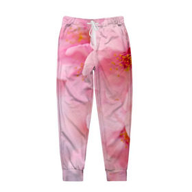 Мужские брюки 3D с принтом Сакура в Курске, 100% полиэстер | манжеты по низу, эластичный пояс регулируется шнурком, по бокам два кармана без застежек, внутренняя часть кармана из мелкой сетки | Тематика изображения на принте: весна | вишня | розовый | цветение | цветы | япония