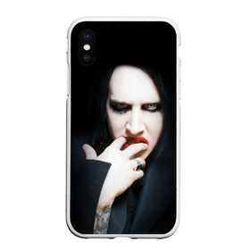 Чехол для iPhone XS Max матовый с принтом Marilyn Manson в Курске, Силикон | Область печати: задняя сторона чехла, без боковых панелей | звезда | знаменитость | музыка | мэрилин мэнсон | певец | рокер