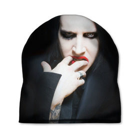 Шапка 3D с принтом Marilyn Manson в Курске, 100% полиэстер | универсальный размер, печать по всей поверхности изделия | звезда | знаменитость | музыка | мэрилин мэнсон | певец | рокер