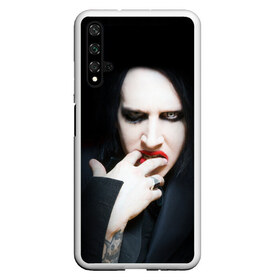 Чехол для Honor 20 с принтом Marilyn Manson в Курске, Силикон | Область печати: задняя сторона чехла, без боковых панелей | звезда | знаменитость | музыка | мэрилин мэнсон | певец | рокер