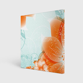 Холст квадратный с принтом Flowers в Курске, 100% ПВХ |  | арт | краска | лето | лучи | любовь | популярные | природа | рисунки | свет | цветы