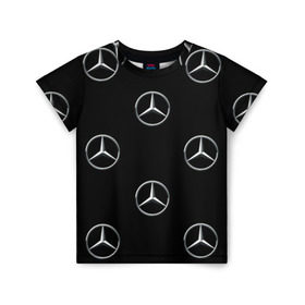 Детская футболка 3D с принтом Mercedes в Курске, 100% гипоаллергенный полиэфир | прямой крой, круглый вырез горловины, длина до линии бедер, чуть спущенное плечо, ткань немного тянется | мерседес