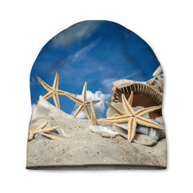 Шапка 3D с принтом Морской пляж 3 в Курске, 100% полиэстер | универсальный размер, печать по всей поверхности изделия | море | отдых | отпуск | пляж | ракушки | туризм