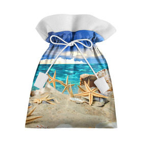 Подарочный 3D мешок с принтом Морской пляж 4 в Курске, 100% полиэстер | Размер: 29*39 см | море | отдых | отпуск | пляж | ракушки | туризм