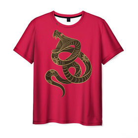 Мужская футболка 3D с принтом Год Змеи в Курске, 100% полиэфир | прямой крой, круглый вырез горловины, длина до линии бедер | восточный гороскоп | год рождения | знаки зодиака | китайский гороскоп | лунный календарь