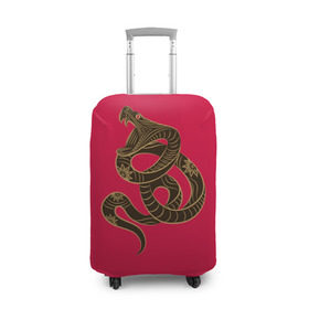 Чехол для чемодана 3D с принтом Год Змеи в Курске, 86% полиэфир, 14% спандекс | двустороннее нанесение принта, прорези для ручек и колес | восточный гороскоп | год рождения | знаки зодиака | китайский гороскоп | лунный календарь