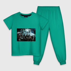 Детская пижама хлопок с принтом Зомби апокалипсис в Курске, 100% хлопок |  брюки и футболка прямого кроя, без карманов, на брюках мягкая резинка на поясе и по низу штанин
 | zombie | зомби | мертвецы | мозги | монстр | ходячие