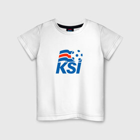 Детская футболка хлопок с принтом Сборная Исландии по футболу в Курске, 100% хлопок | круглый вырез горловины, полуприлегающий силуэт, длина до линии бедер | 