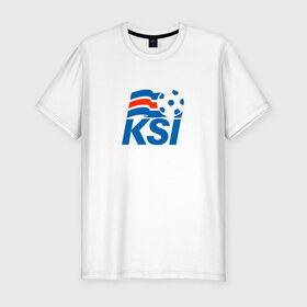 Мужская футболка премиум с принтом Сборная Исландии по футболу в Курске, 92% хлопок, 8% лайкра | приталенный силуэт, круглый вырез ворота, длина до линии бедра, короткий рукав | 