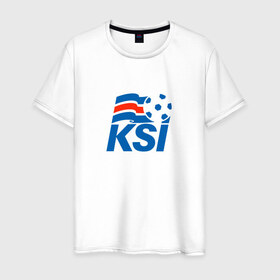 Мужская футболка хлопок с принтом Сборная Исландии по футболу в Курске, 100% хлопок | прямой крой, круглый вырез горловины, длина до линии бедер, слегка спущенное плечо. | 
