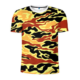 Мужская футболка 3D спортивная с принтом Пустынный камуфляж в Курске, 100% полиэстер с улучшенными характеристиками | приталенный силуэт, круглая горловина, широкие плечи, сужается к линии бедра | Тематика изображения на принте: camo | армия | камо