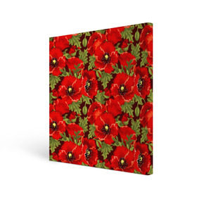 Холст квадратный с принтом Маки в Курске, 100% ПВХ |  | flowers | poppies | red | wild | красные | мак | маки | полевые | цветы