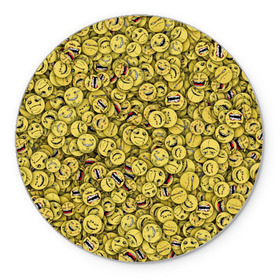 Коврик круглый с принтом Злобные смайлы в Курске, резина и полиэстер | круглая форма, изображение наносится на всю лицевую часть | peka | smile | yoba