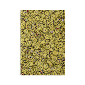 Обложка для паспорта матовая кожа с принтом Злобные смайлы в Курске, натуральная матовая кожа | размер 19,3 х 13,7 см; прозрачные пластиковые крепления | Тематика изображения на принте: peka | smile | yoba