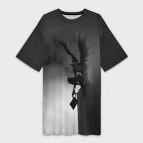 Платье-футболка 3D с принтом Тетрадь смерти 6 в Курске,  |  | death note | l | дэсу ното | кира | лайт | лайт ягами | рюк. миса | синигами | эл