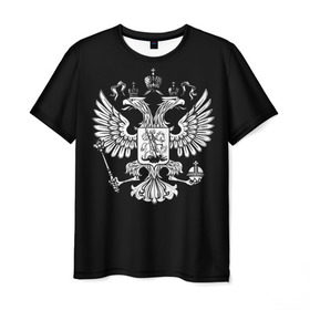 Мужская футболка 3D с принтом Двуглавый орел в Курске, 100% полиэфир | прямой крой, круглый вырез горловины, длина до линии бедер | двуглавый орел