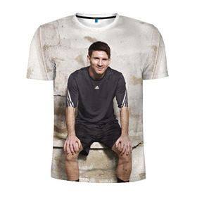Мужская футболка 3D спортивная с принтом Месси в Курске, 100% полиэстер с улучшенными характеристиками | приталенный силуэт, круглая горловина, широкие плечи, сужается к линии бедра | аргентина | барселона | испания | футбол | футболист