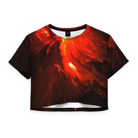Женская футболка 3D укороченная с принтом Текстура в Курске, 100% полиэстер | круглая горловина, длина футболки до линии талии, рукава с отворотами | абстракция | вселенная | звезда | свет | текстура | яркая