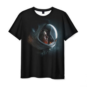 Мужская футболка 3D с принтом Астронавт в Курске, 100% полиэфир | прямой крой, круглый вырез горловины, длина до линии бедер | кино | киногерой | кинофильм | космос | скафандр | супергерой. боевик