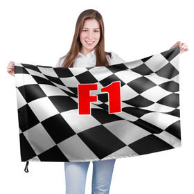 Флаг 3D с принтом Формула 1 в Курске, 100% полиэстер | плотность ткани — 95 г/м2, размер — 67 х 109 см. Принт наносится с одной стороны | f1 | formula 1 | авто | автогонки | автоспорт | спорткар | финиш