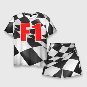 Мужской костюм с шортами 3D с принтом Формула 1 в Курске,  |  | f1 | formula 1 | авто | автогонки | автоспорт | спорткар | финиш