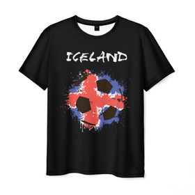 Мужская футболка 3D с принтом Исландия в Курске, 100% полиэфир | прямой крой, круглый вырез горловины, длина до линии бедер | euro 2016