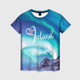 Женская футболка 3D с принтом Исландия в Курске, 100% полиэфир ( синтетическое хлопкоподобное полотно) | прямой крой, круглый вырез горловины, длина до линии бедер | исландия