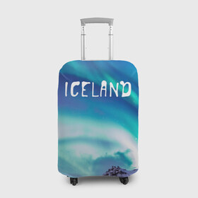 Чехол для чемодана 3D с принтом Исландия. Полярное сияние. в Курске, 86% полиэфир, 14% спандекс | двустороннее нанесение принта, прорези для ручек и колес | Тематика изображения на принте: исландия