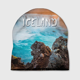 Шапка 3D с принтом Исландия. Водопад в Курске, 100% полиэстер | универсальный размер, печать по всей поверхности изделия | Тематика изображения на принте: исландия