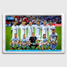 Магнит 45*70 с принтом Сборная Исландии по футболу в Курске, Пластик | Размер: 78*52 мм; Размер печати: 70*45 | Тематика изображения на принте: euro 2016