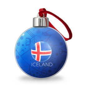 Ёлочный шар с принтом Исландия в Курске, Пластик | Диаметр: 77 мм | Тематика изображения на принте: euro 2016