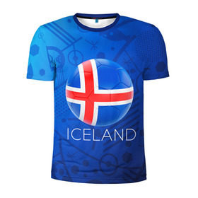Мужская футболка 3D спортивная с принтом Исландия в Курске, 100% полиэстер с улучшенными характеристиками | приталенный силуэт, круглая горловина, широкие плечи, сужается к линии бедра | euro 2016