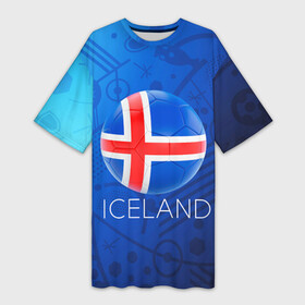 Платье-футболка 3D с принтом Исландия в Курске,  |  | euro 2016