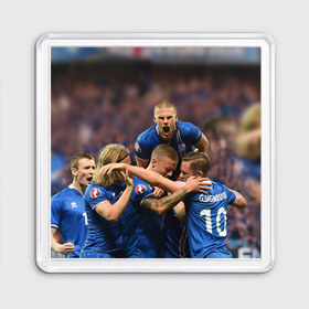 Магнит 55*55 с принтом Сборная Исландии по футболу в Курске, Пластик | Размер: 65*65 мм; Размер печати: 55*55 мм | Тематика изображения на принте: euro 2016
