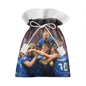 Подарочный 3D мешок с принтом Сборная Исландии по футболу в Курске, 100% полиэстер | Размер: 29*39 см | euro 2016