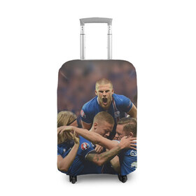 Чехол для чемодана 3D с принтом Сборная Исландии по футболу в Курске, 86% полиэфир, 14% спандекс | двустороннее нанесение принта, прорези для ручек и колес | euro 2016