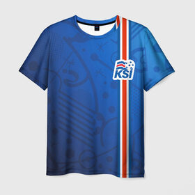Мужская футболка 3D с принтом Форма сборной Исландии по футболу в Курске, 100% полиэфир | прямой крой, круглый вырез горловины, длина до линии бедер | euro 2016