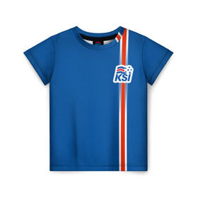 Детская футболка 3D с принтом Форма сборной Исландии по футболу в Курске, 100% гипоаллергенный полиэфир | прямой крой, круглый вырез горловины, длина до линии бедер, чуть спущенное плечо, ткань немного тянется | Тематика изображения на принте: euro 2016