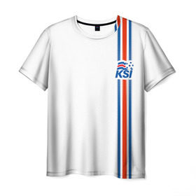 Мужская футболка 3D с принтом Форма сборной Исландии по футболу в Курске, 100% полиэфир | прямой крой, круглый вырез горловины, длина до линии бедер | Тематика изображения на принте: euro 2016