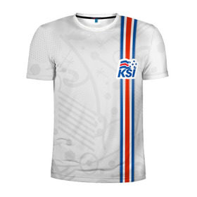 Мужская футболка 3D спортивная с принтом Форма сборной Исландии по футболу в Курске, 100% полиэстер с улучшенными характеристиками | приталенный силуэт, круглая горловина, широкие плечи, сужается к линии бедра | Тематика изображения на принте: euro 2016